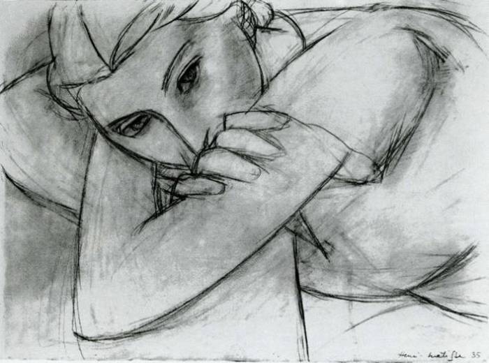 «Женская полуфигура» (портрет Л. Делекторской), уголь, 1930 год «Женская полуфигура» (портрет Л. Делекторской), уголь, 1930 год