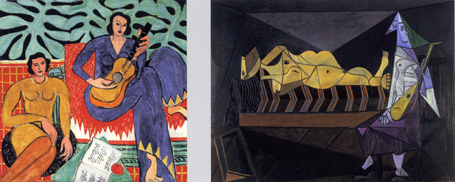 Слева — «Музыка» Матисса, 1939 год, справа — «Серенада» Пикассо, 1942-й Слева — «Музыка» Матисса, 1939 год, справа — «Серенада» Пикассо, 1942-й