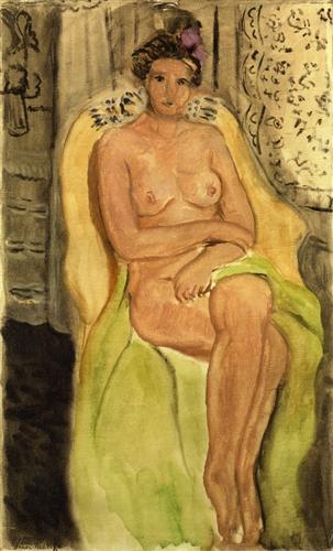 «Обнаженная в кресле, ноги скрещены», 1920 «Обнаженная в кресле, ноги скрещены», 1920