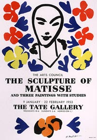 Объявление о выставке скульптур Матисса в галерее Тейт, 1953 год